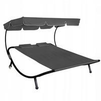 Шезлонг (лежак) садовий двомісний з навісом Springos GF2002