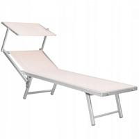 Шезлонг (лежак) для пляжу, тераси і саду з навісом Springos GC0040