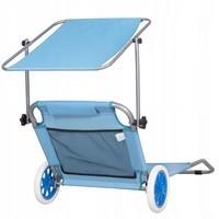 Шезлонг (лежак) для пляжу, тераси і саду з колесами і навісом Springos GC0045