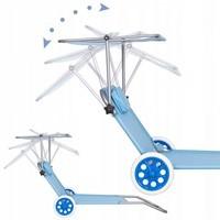 Шезлонг (лежак) для пляжу, тераси і саду з колесами і навісом Springos GC0045