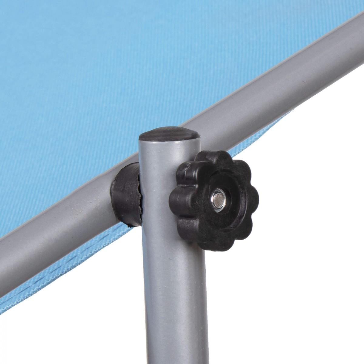 Шезлонг (лежак) для пляжу, тераси і саду з колесами і навісом Springos GC0045