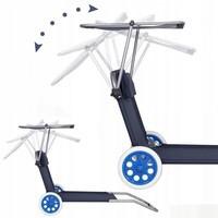 Шезлонг (лежак) для пляжу, тераси і саду з колесами і навісом Springos GC0044