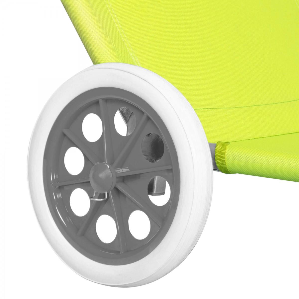 Шезлонг (лежак) для пляжу, тераси і саду з колесами і навісом Springos GC0043