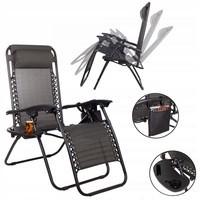 Шезлонг (крісло-лежак) для пляжу, тераси і саду Springos Zero Gravity GC0001