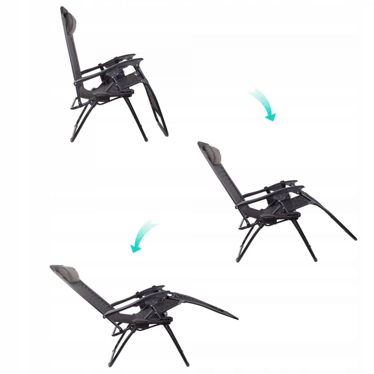 Шезлонг (крісло-лежак) для пляжу, тераси і саду Springos Zero Gravity GC0001