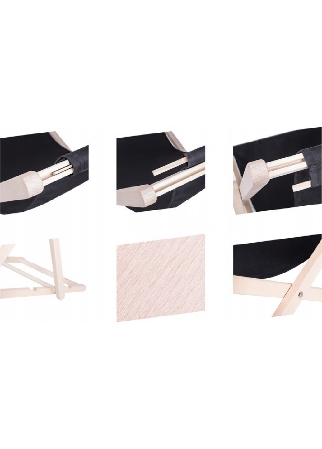 Шезлонг (крісло-лежак) дерев'яний для пляжу, тераси і саду Springos DC0001 WHBL