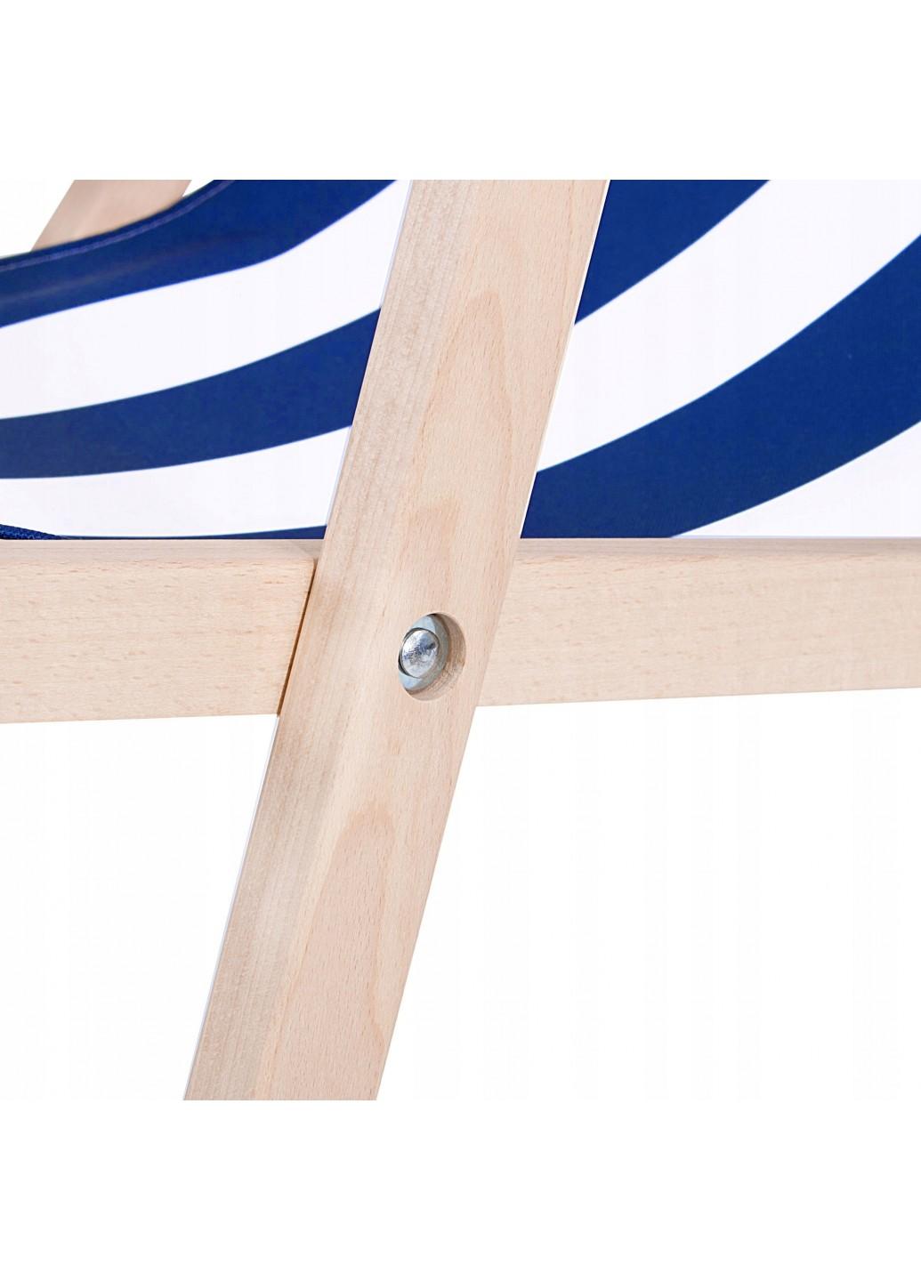 Шезлонг (крісло-лежак) дерев'яний для пляжу, тераси і саду Springos DC0001 WHBL