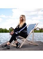 Шезлонг (крісло-лежак) дерев'яний для пляжу, тераси і саду Springos DC0001 WHBL