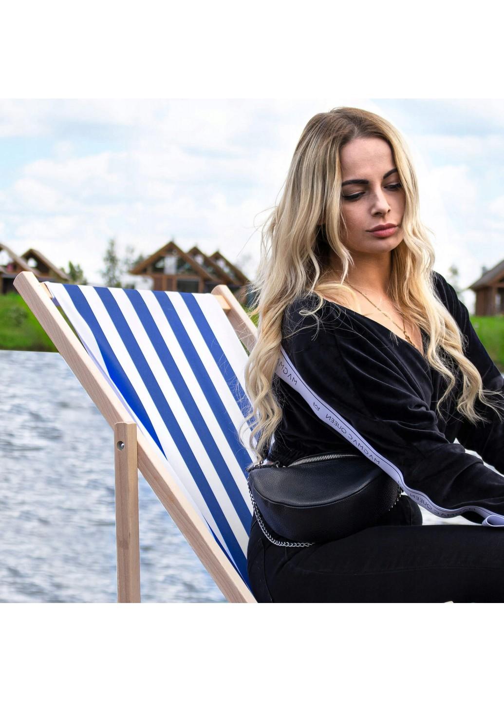 Шезлонг (крісло-лежак) дерев'яний для пляжу, тераси і саду Springos DC0001 WHBL