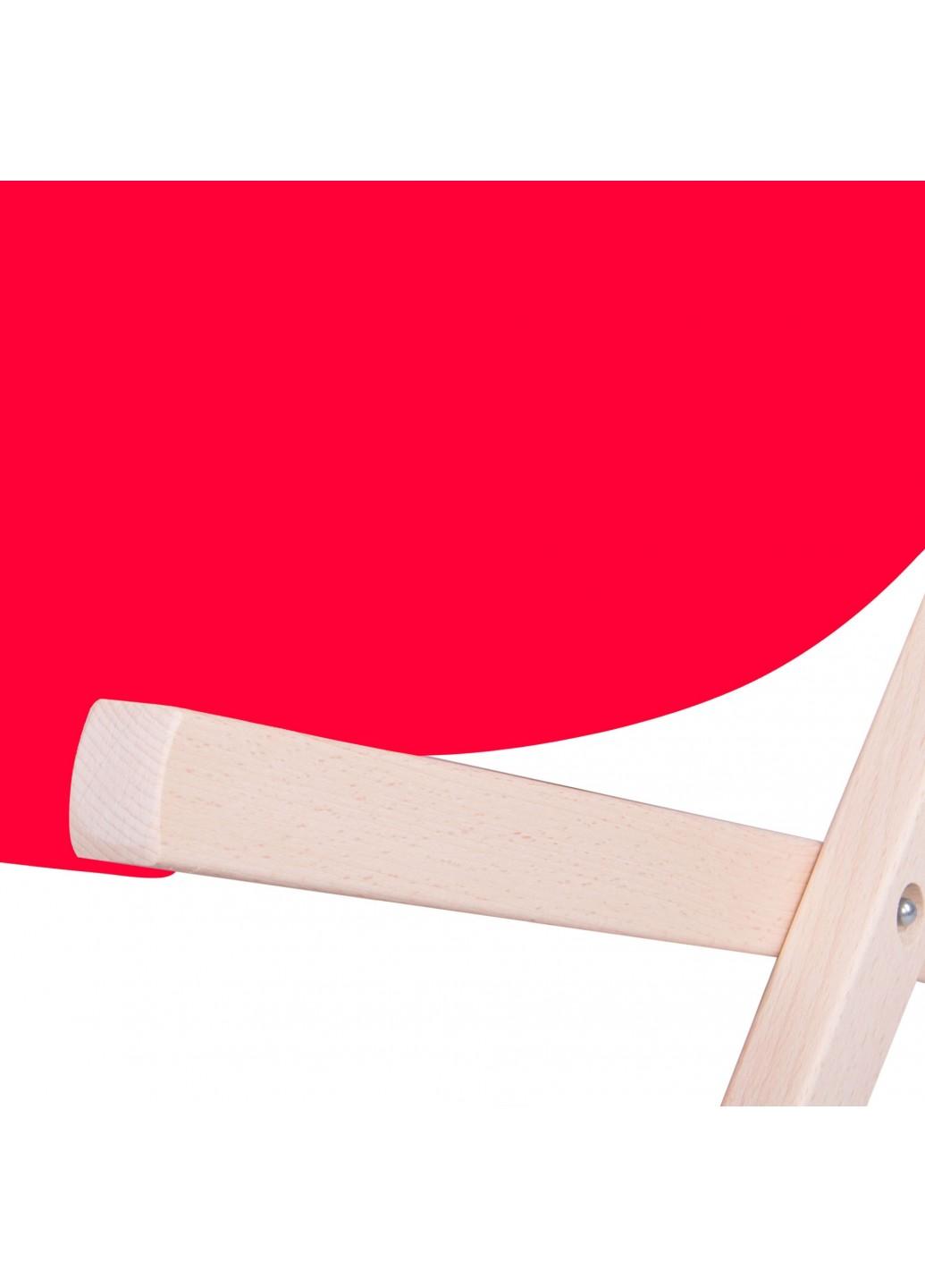 Шезлонг (крісло-лежак) дерев'яний для пляжу, тераси і саду Springos DC0001 RED