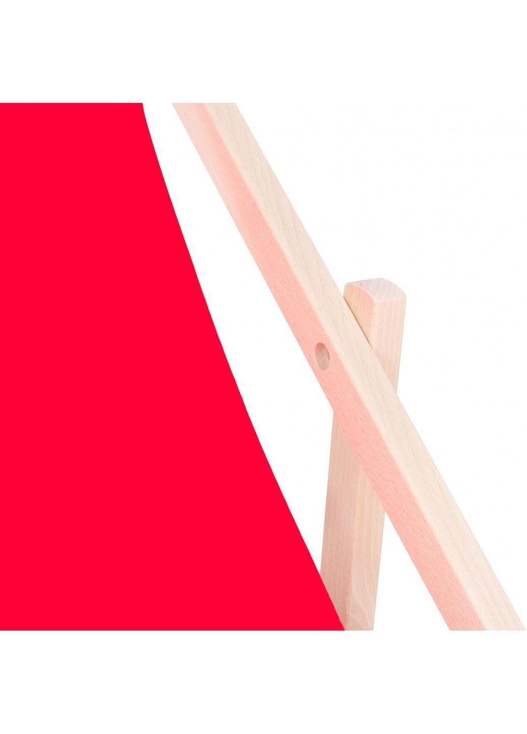 Шезлонг (крісло-лежак) дерев'яний для пляжу, тераси і саду Springos DC0001 RED