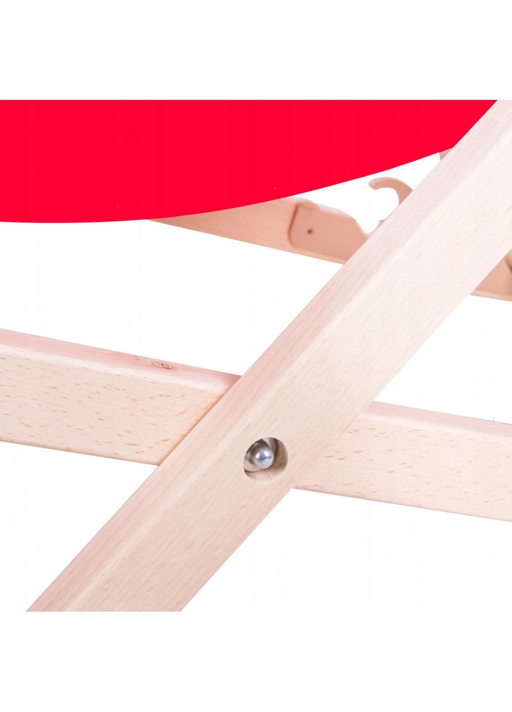Шезлонг (крісло-лежак) дерев'яний для пляжу, тераси і саду Springos DC0001 RED