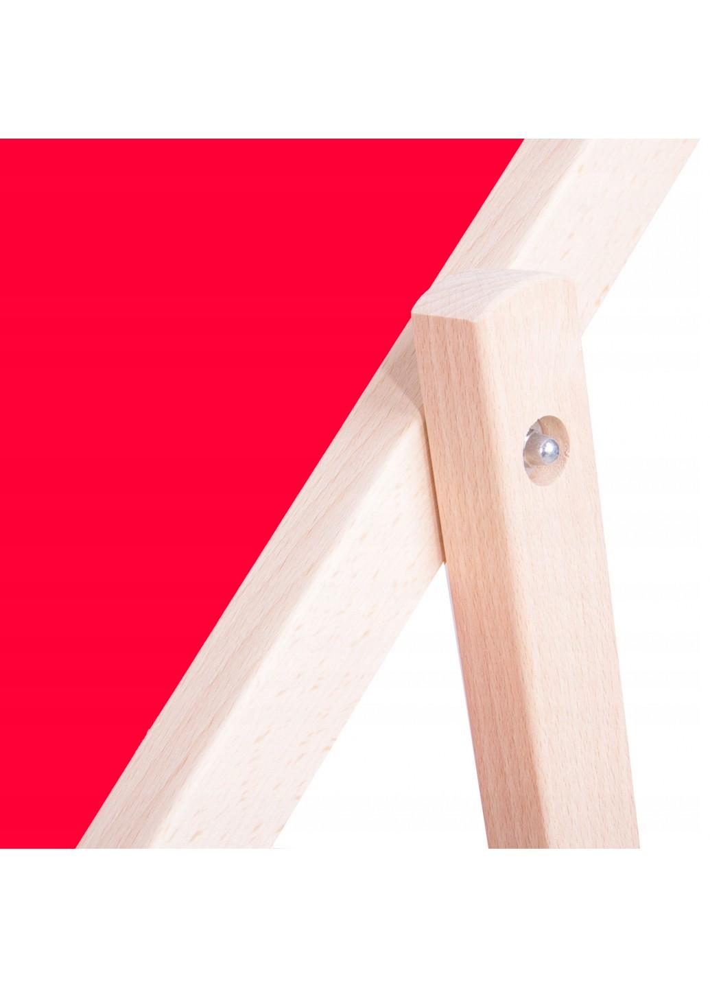 Шезлонг (крісло-лежак) дерев'яний для пляжу, тераси і саду Springos DC0001 RED