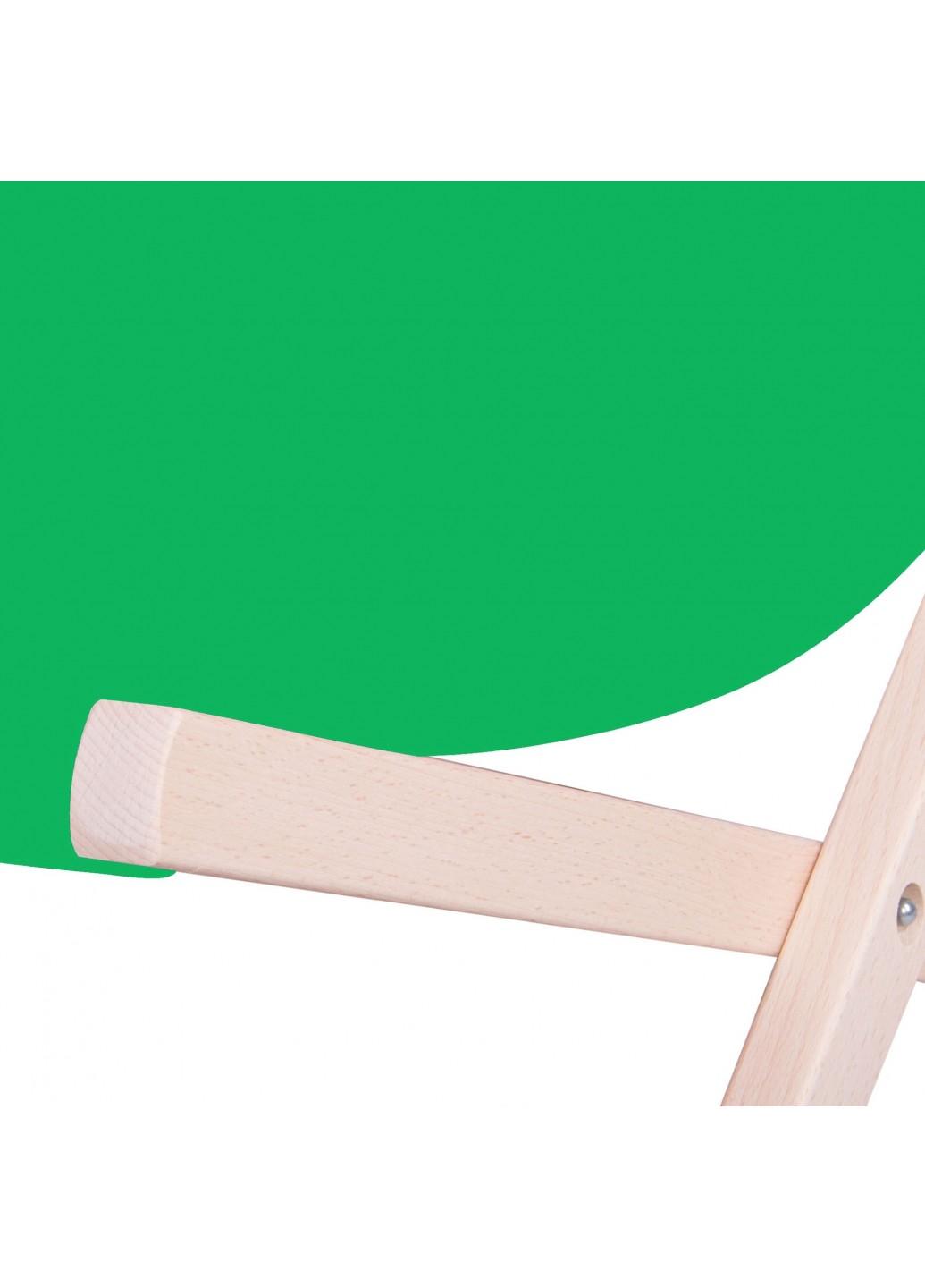 Шезлонг (крісло-лежак) дерев'яний для пляжу, тераси і саду Springos DC0001 GREEN