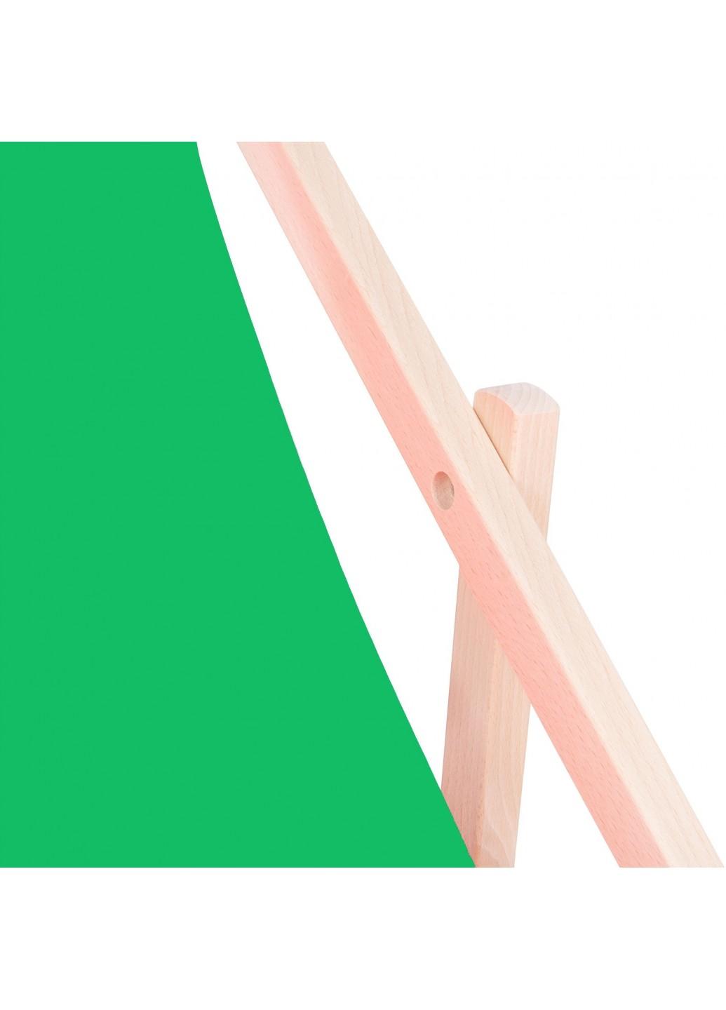 Шезлонг (крісло-лежак) дерев'яний для пляжу, тераси і саду Springos DC0001 GREEN