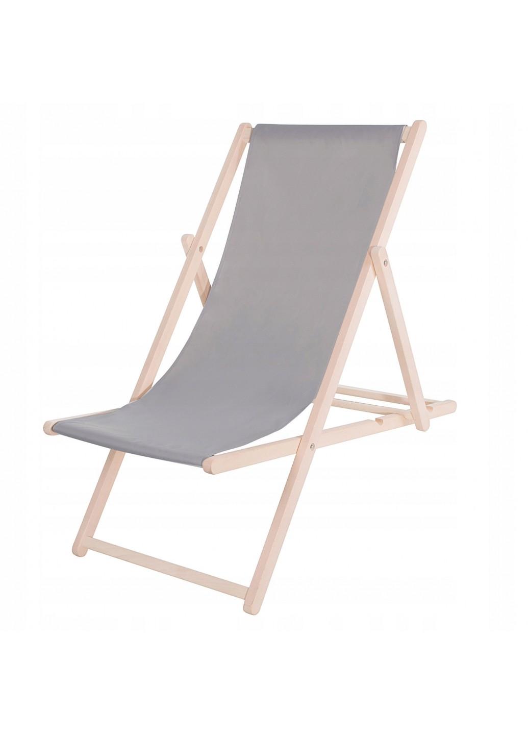 Шезлонг (крісло-лежак) дерев'яний для пляжу, тераси і саду Springos DC0001 GRAY