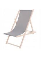 Шезлонг (крісло-лежак) дерев'яний для пляжу, тераси і саду Springos DC0001 GRAY