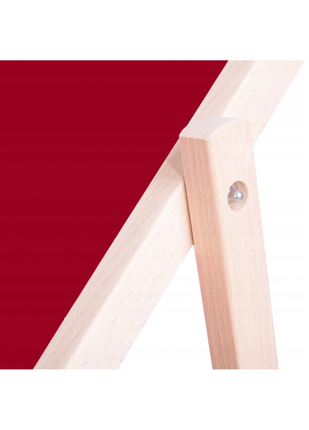 Шезлонг (крісло-лежак) дерев'яний для пляжу, тераси і саду Springos DC0001 BURGUND