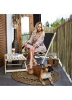 Шезлонг (крісло-лежак) дерев'яний для пляжу, тераси і саду Springos DC0001 BL