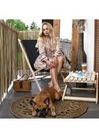 Шезлонг (крісло-лежак) дерев'яний для пляжу, тераси і саду Springos DC0001 BL