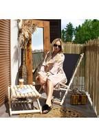 Шезлонг (крісло-лежак) дерев'яний для пляжу, тераси і саду Springos DC0001 BL