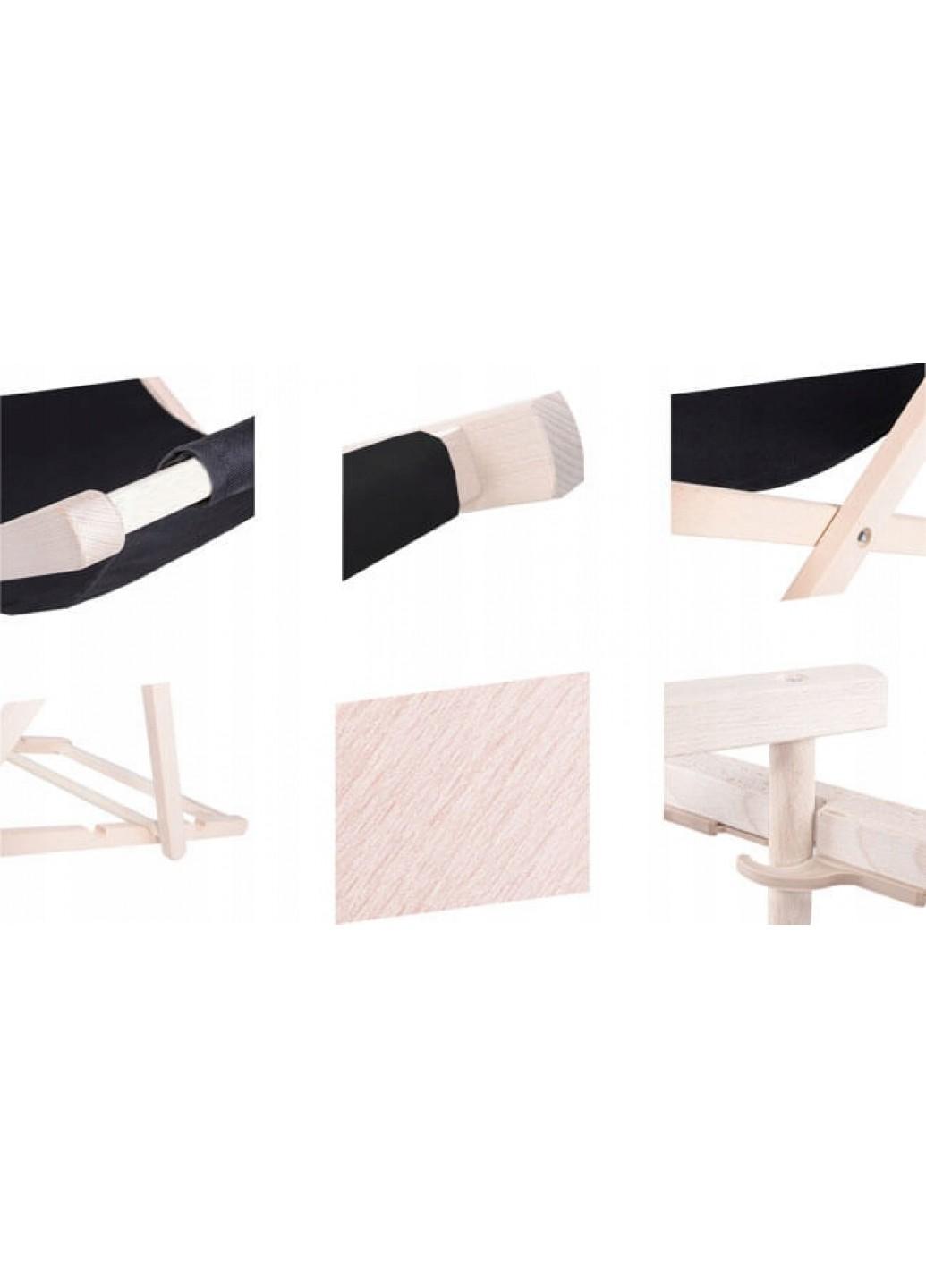 Шезлонг (крісло-лежак) дерев'яний для пляжу, тераси і саду Springos DC0001 BL