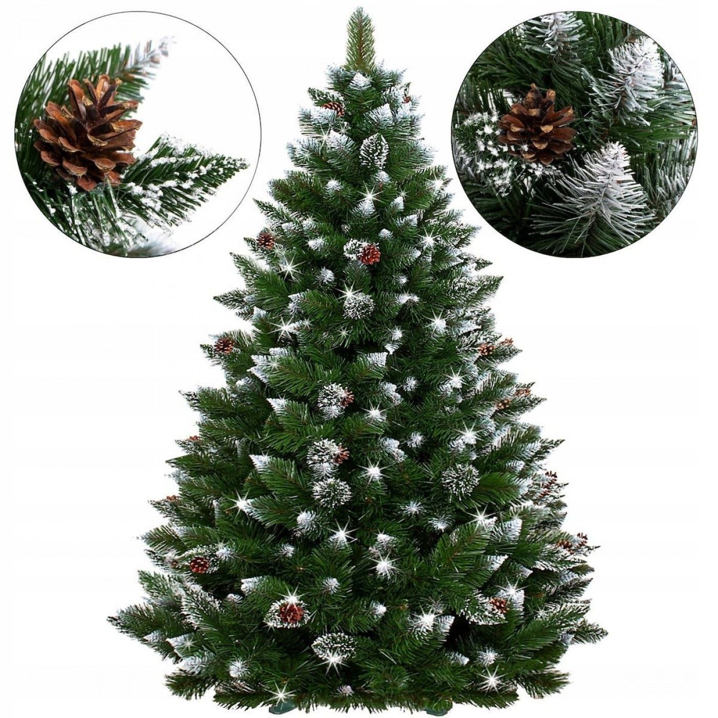 Штучна ялинка Springos 150 см кавказька засніжена з шишками Premium CT0053