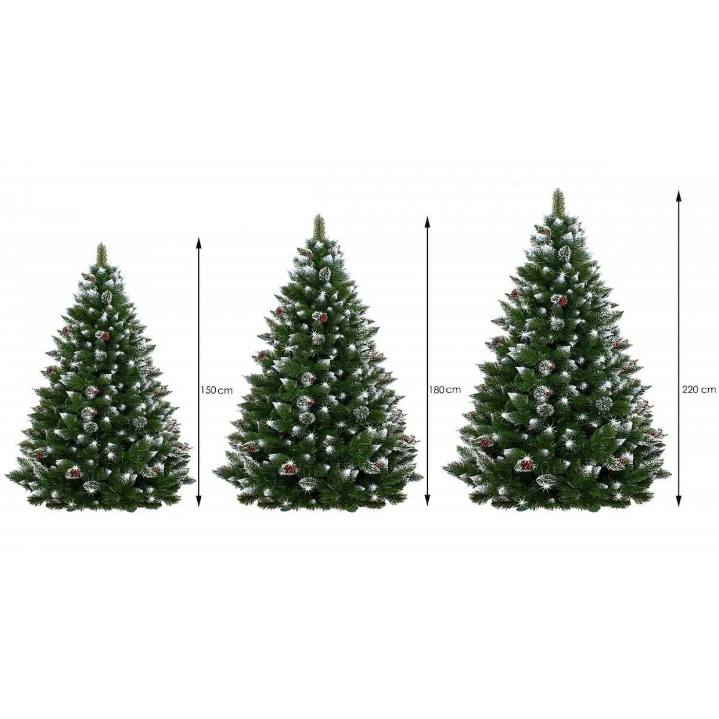Штучна ялинка Springos 220 см кавказька засніжена з шишками Premium CT0051