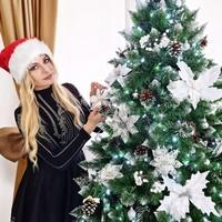 Штучна ялинка Springos 220 см кавказька засніжена з шишками Premium CT0051