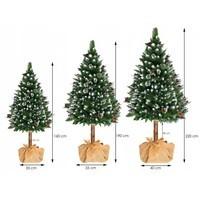 Штучна ялинка Springos 220 см сосна зі стволом засніжена з шишками CT0046