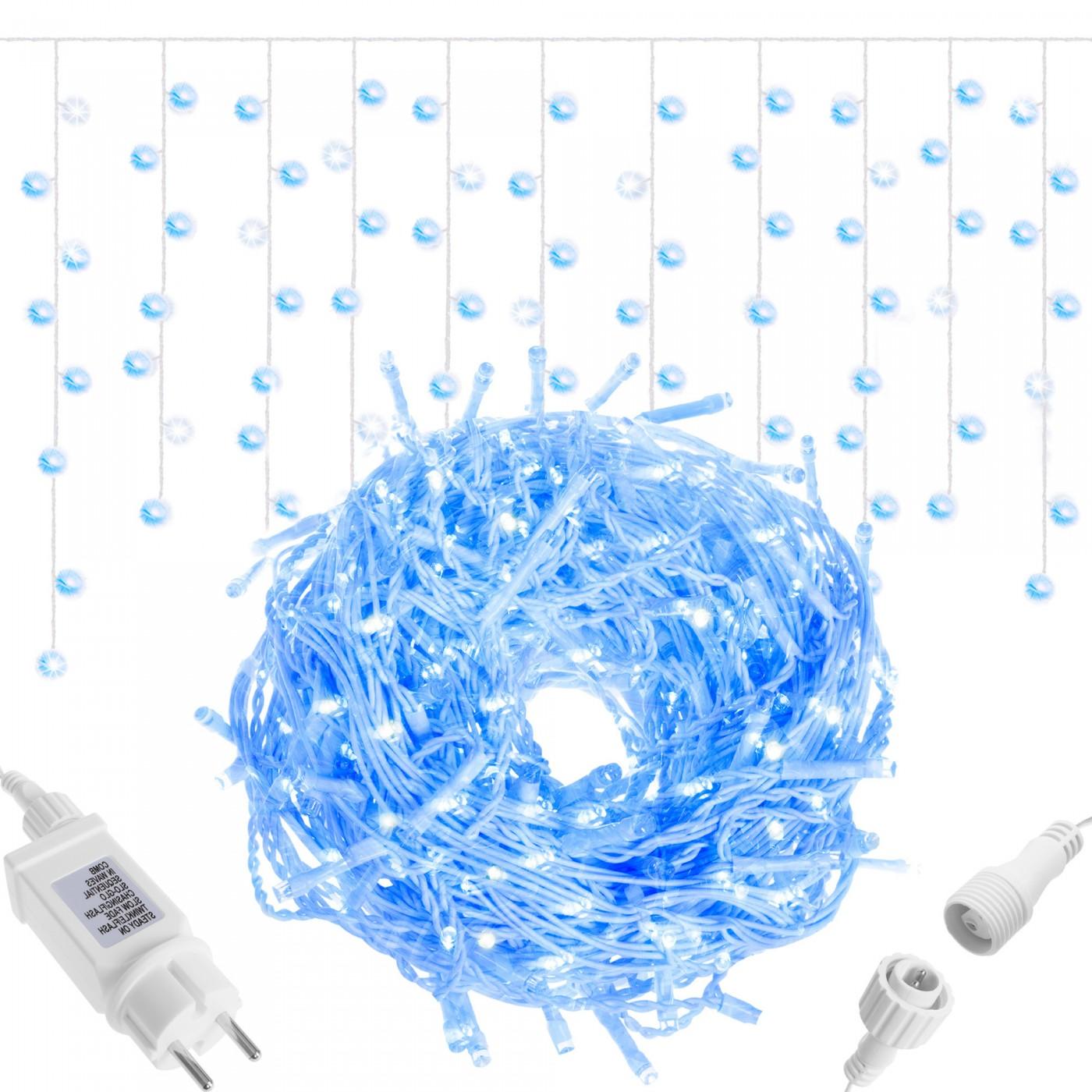 Гірлянда бахрома вулична (зовнішня) Springos 12 м 300 LED + Flash CL0318 Blue