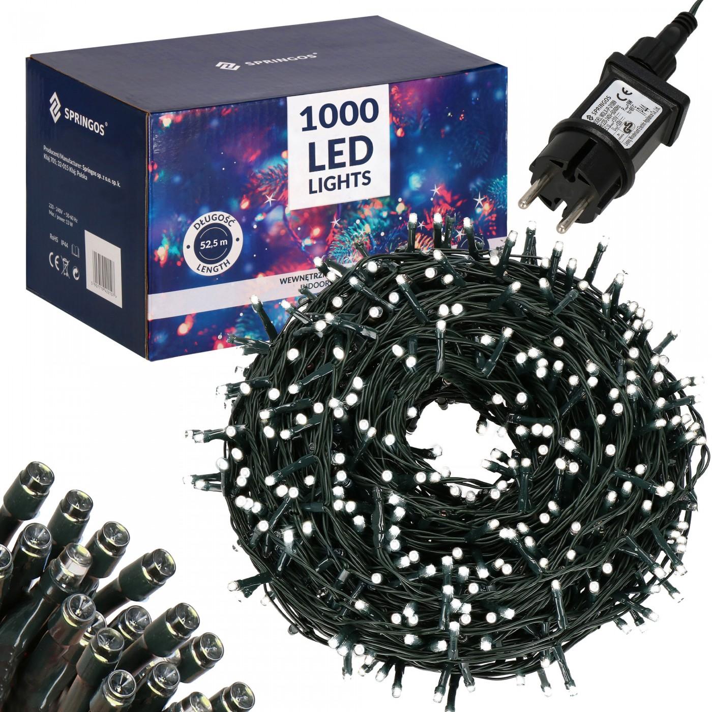 Гірлянда вулична (зовнішня) Springos 50 м 1000 LED CL1000 Cold White