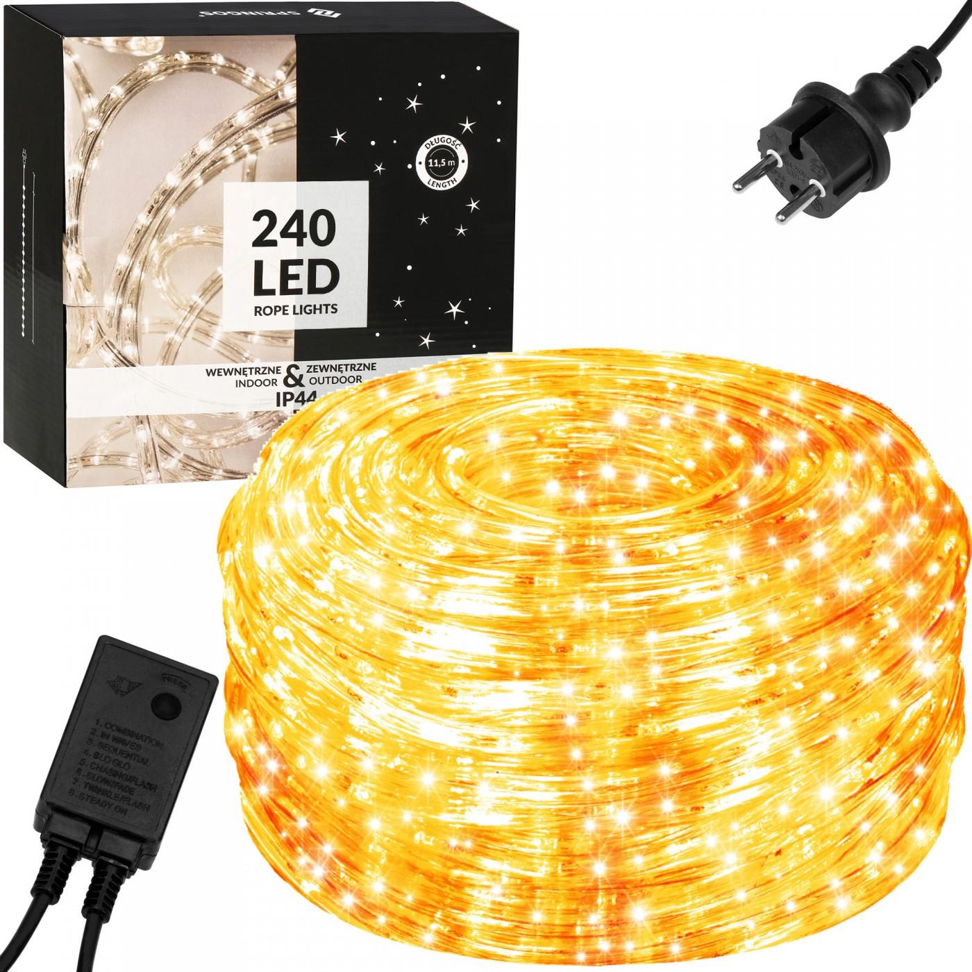 Гірлянда дюралайт вулична (зовнішня) Springos Rope Lights 10 м 240 LED CL1200 Warm White