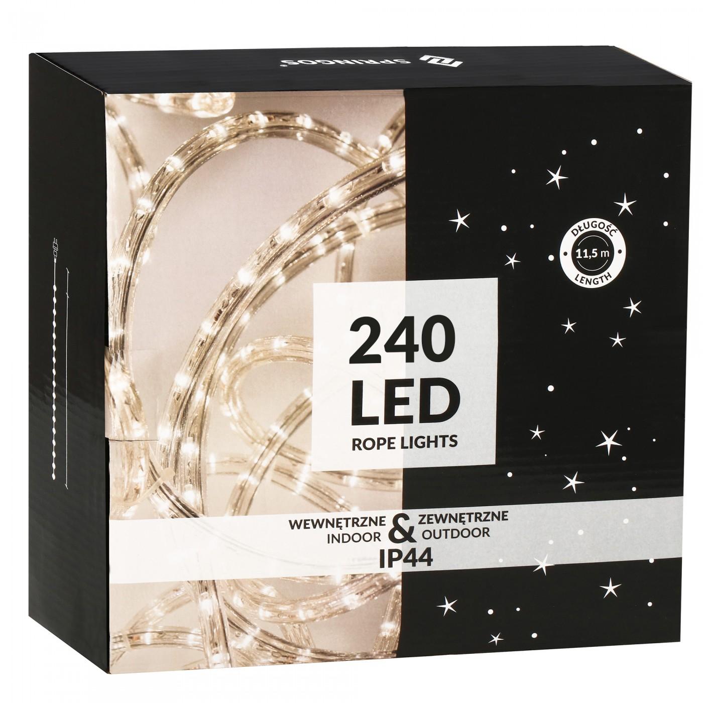 Гірлянда дюралайт вулична (зовнішня) Springos Rope Lights 10 м 240 LED CL1200 Warm White