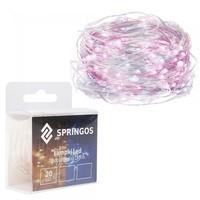 Гірлянда на батареях Springos 1.9 м 20 LED CL0013 Cold White/Pink