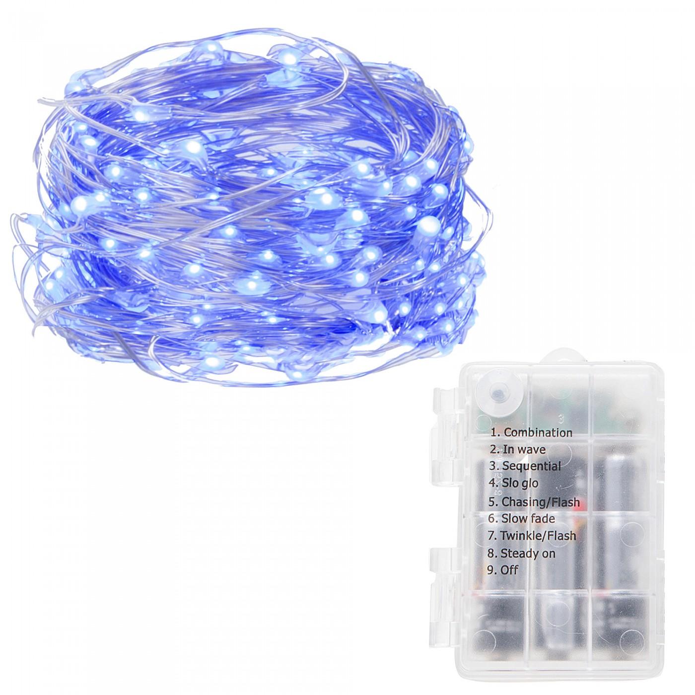Гірлянда на батареях Springos 9.9 м 100 LED Pilot CL0103 Blue
