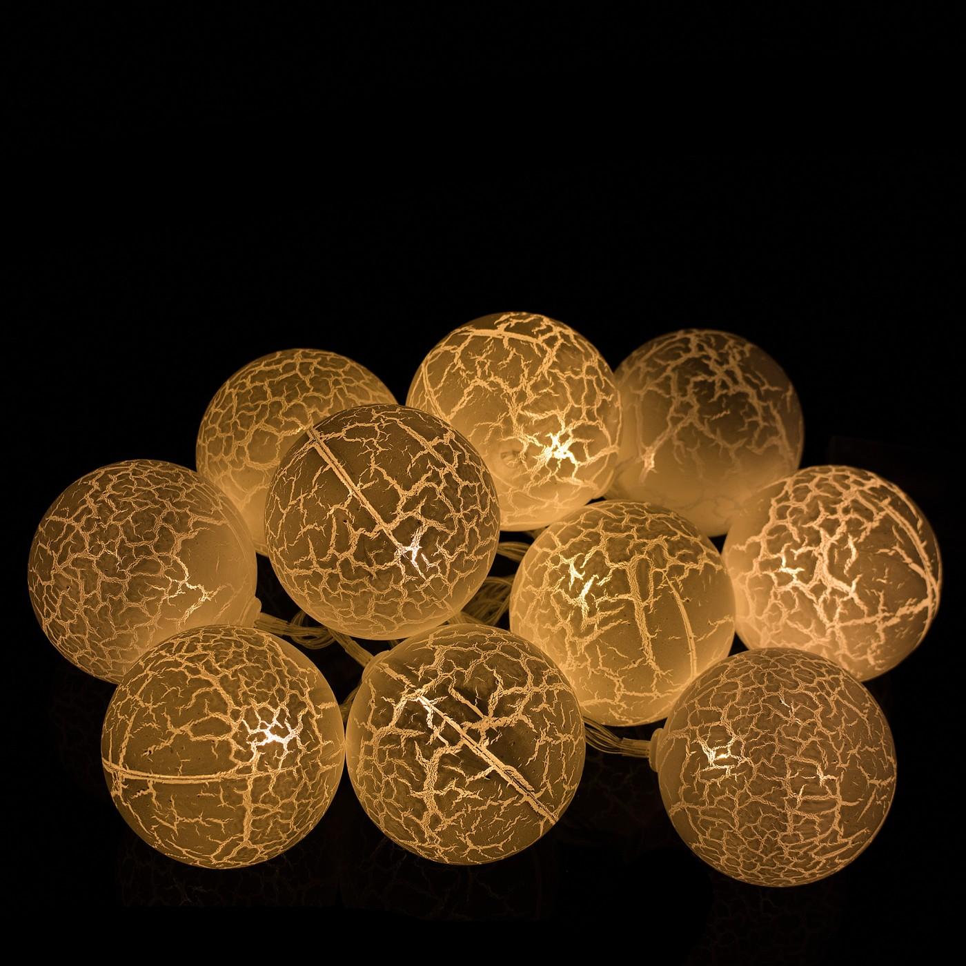 Гірлянда на батареях Springos Cracked Cotton Balls 2 м 10 LED CL0068 Warm White