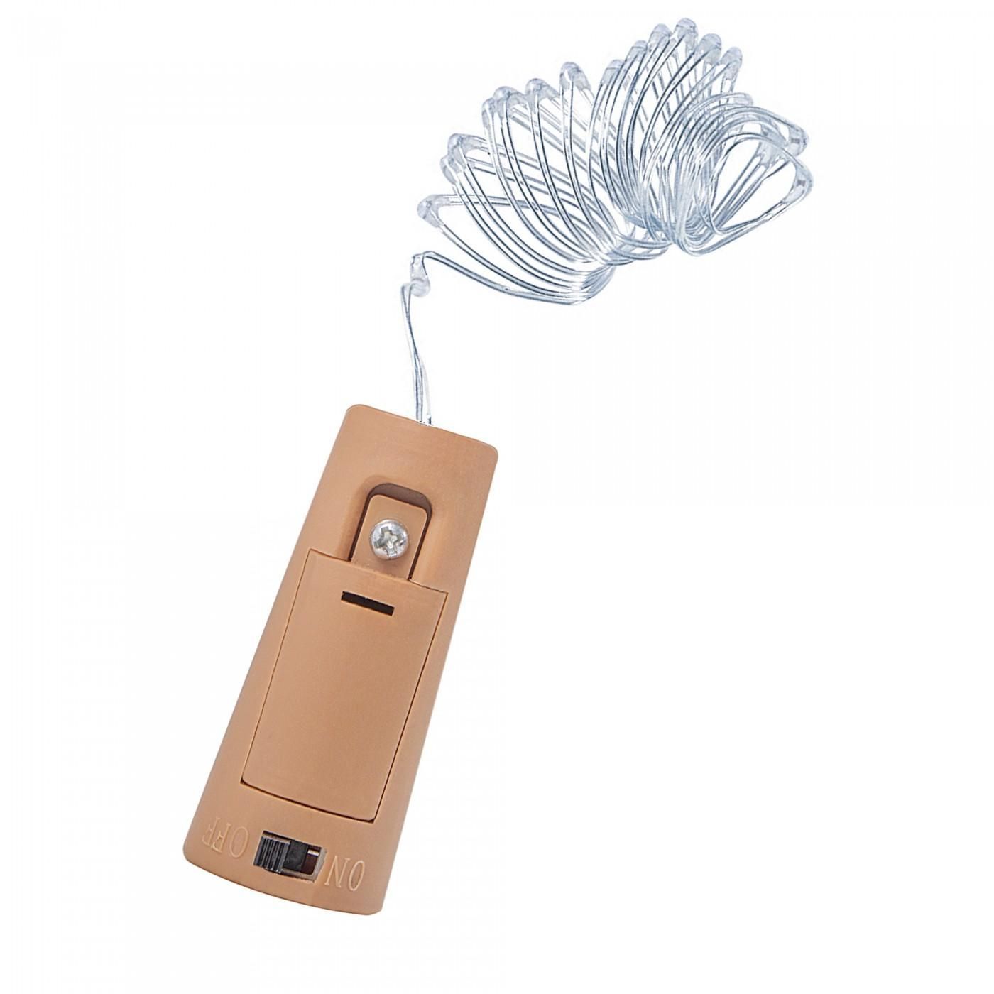 Гірлянда пробка в пляшку на батареях Springos 1.9 м 20 LED CL0027 Cold White