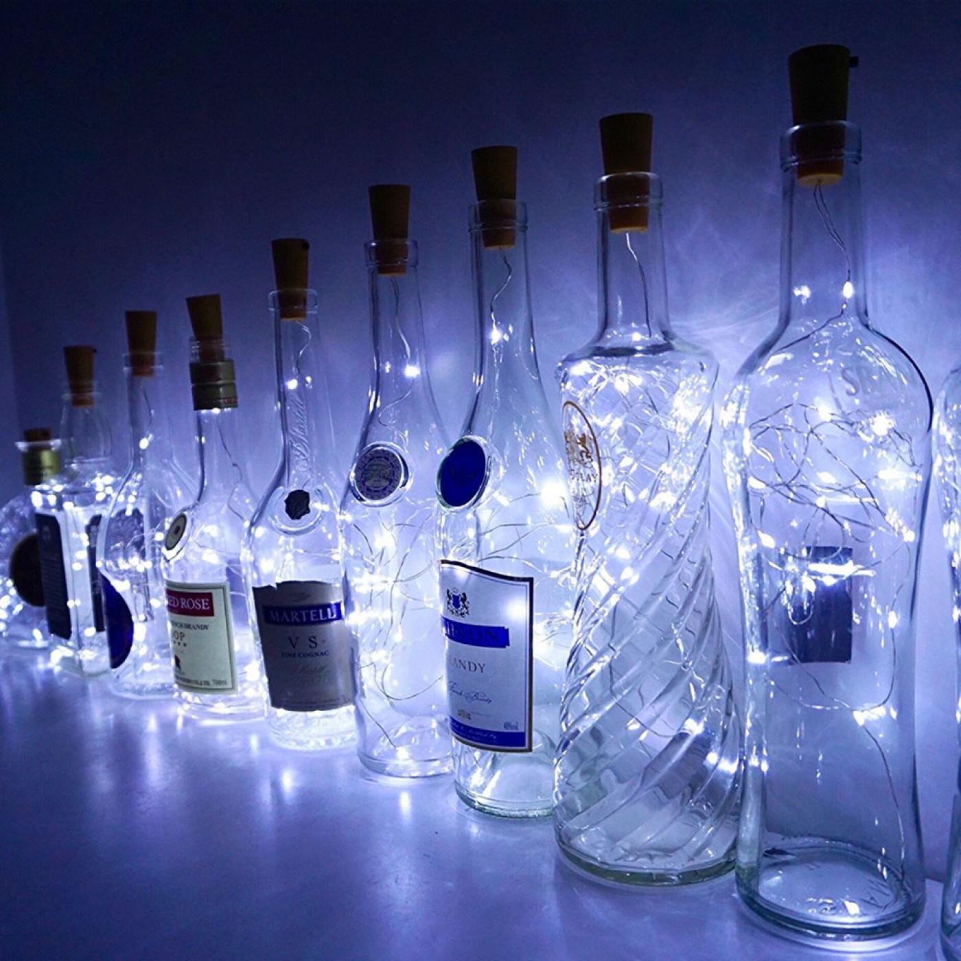 Гірлянда пробка в пляшку на батареях Springos 1.9 м 20 LED CL0027 Cold White