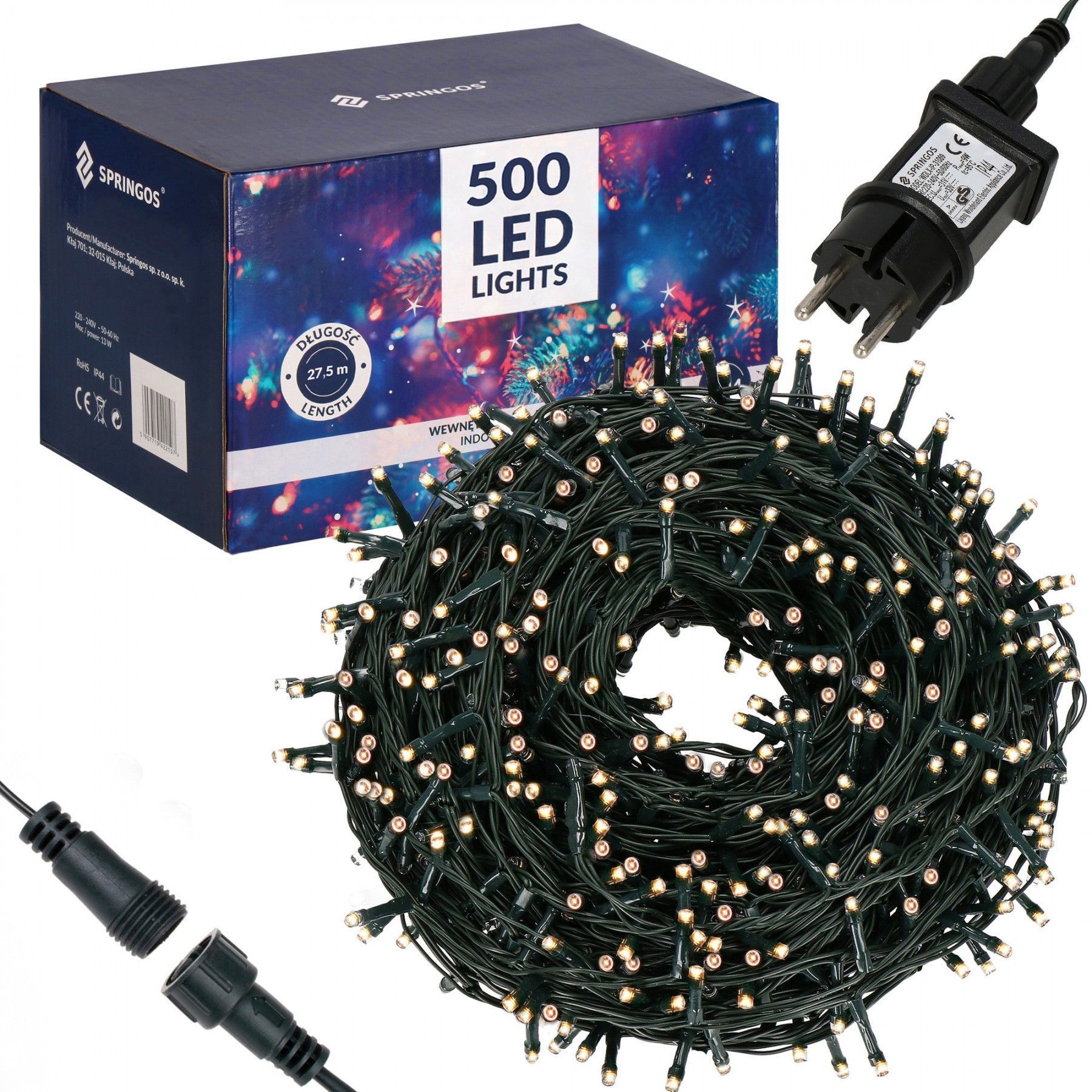 Гірлянда вулична (зовнішня) Springos 25 м 500 LED CL0521 Warm White