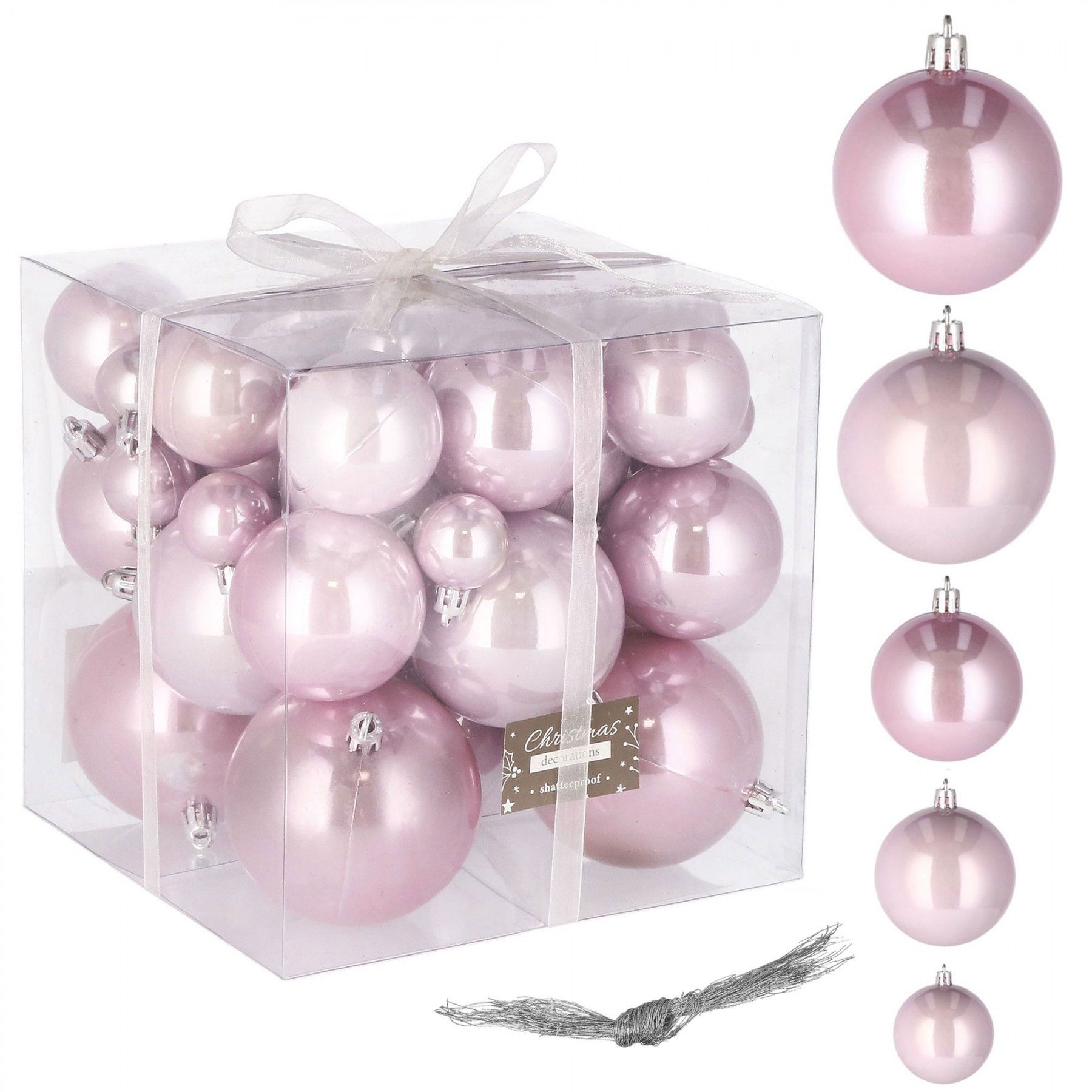 Набір ялинкових куль Springos d=8, 7, 6, 5, 3 см 37 шт CA0145