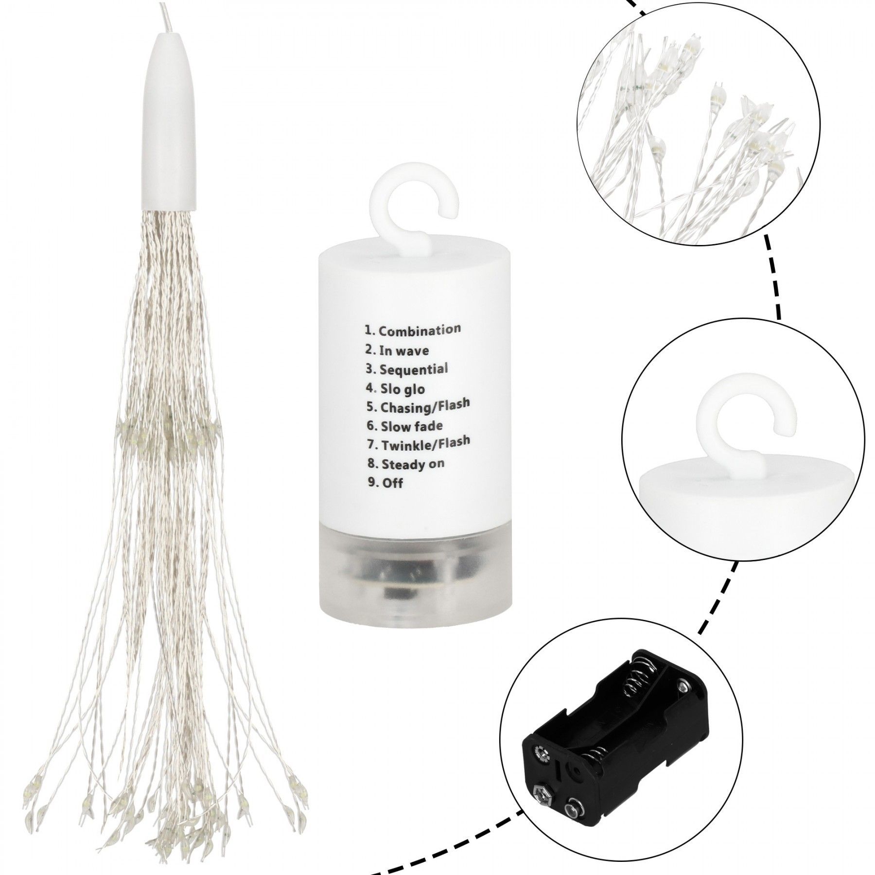 Гірлянда фейєрверк на батареях Springos 3D 100 LED CL0181 Warm White