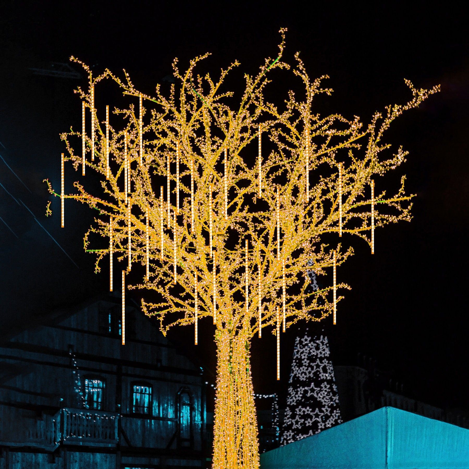 Гірлянда метеоритний дощ Springos 4 м 480 LED CL1212 Warm White