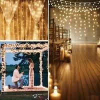 Гірлянда водоспад (штора) Springos 2 x 2 м 400 LED CL0097 Warm White