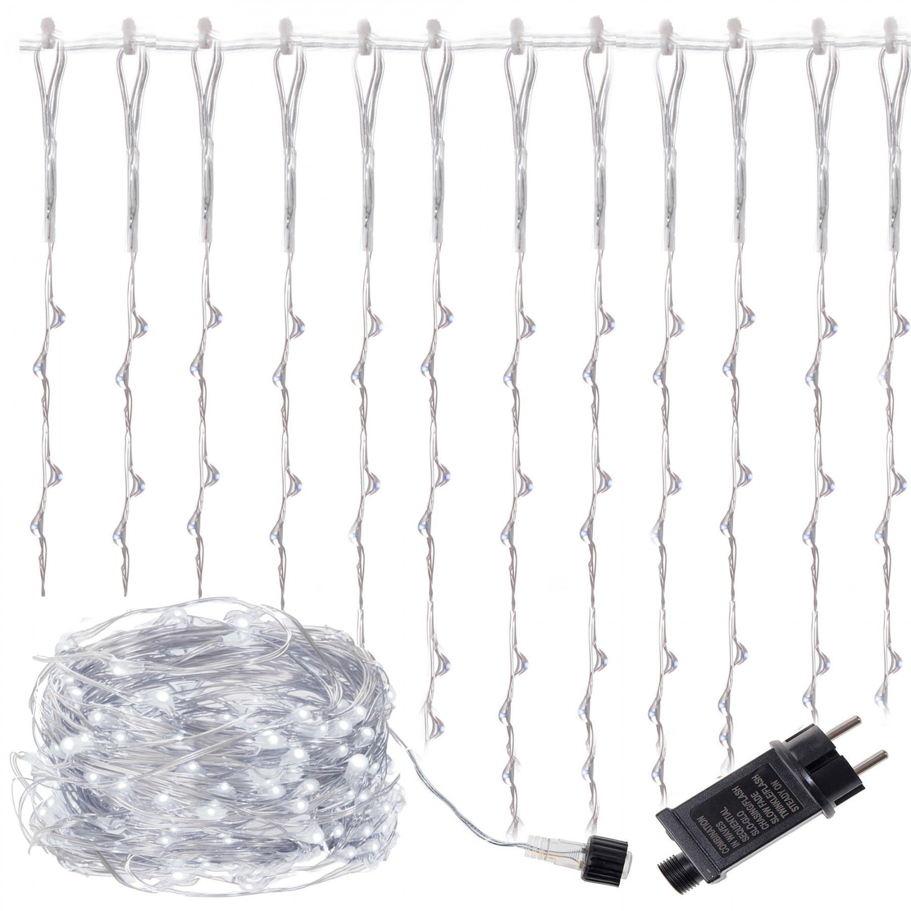 Гірлянда водоспад (штора) Springos 2 x 2 м 400 LED CL0098 Cold White