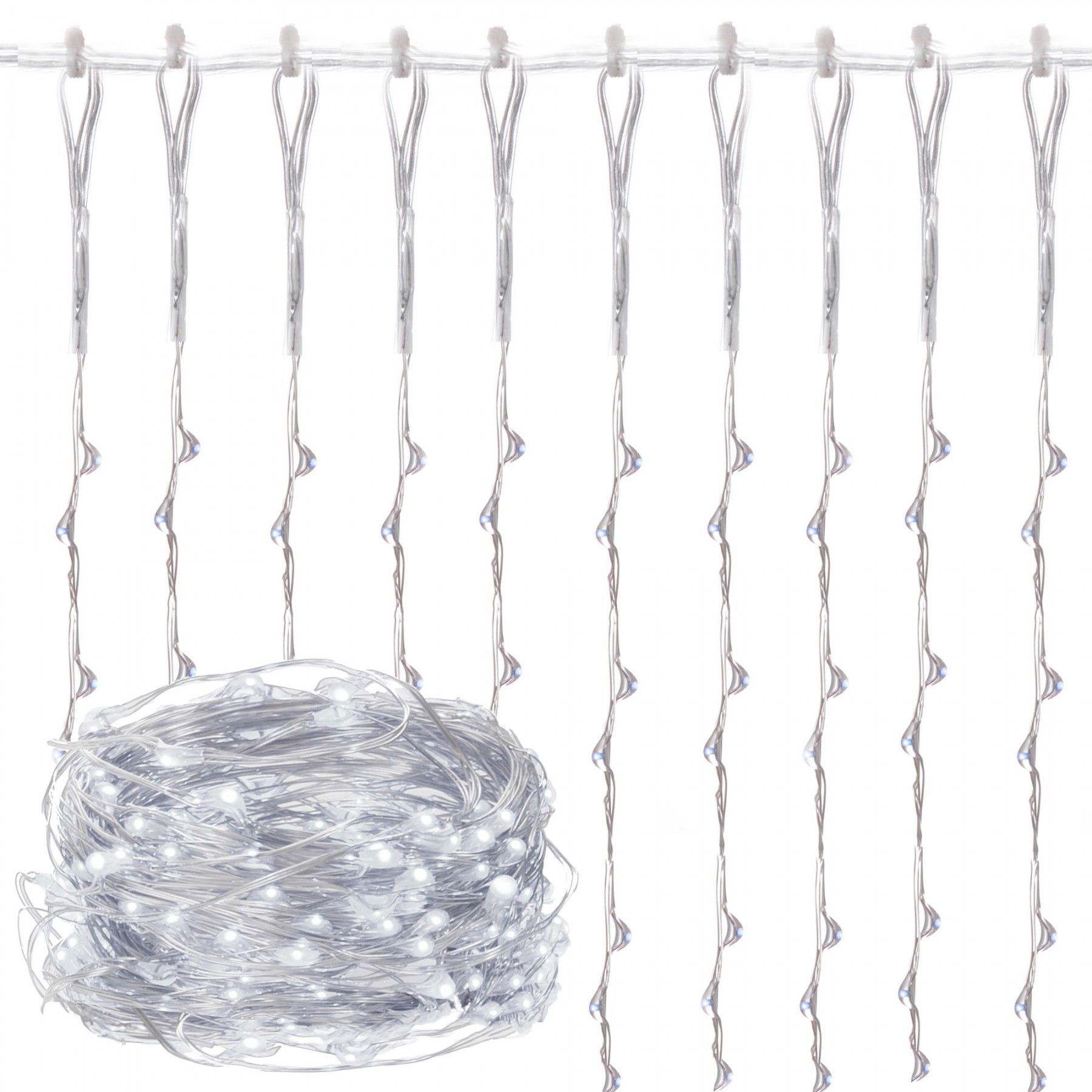 Гірлянда водоспад (штора) Springos 2 x 2 м 400 LED CL0098 Cold White