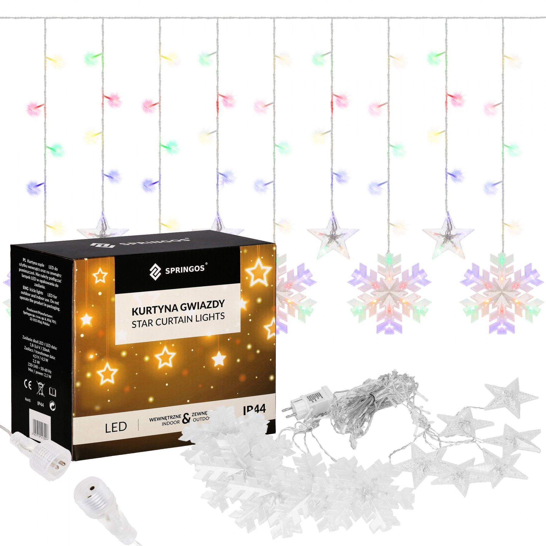 Гірлянда бахрома вулична (зовнішня) Springos 2.7 м 138 LED CL4019 Mix