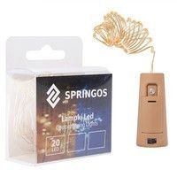Гірлянда пробка в пляшку на батареях Springos 1.9 м 20 LED CL0026 Warm White