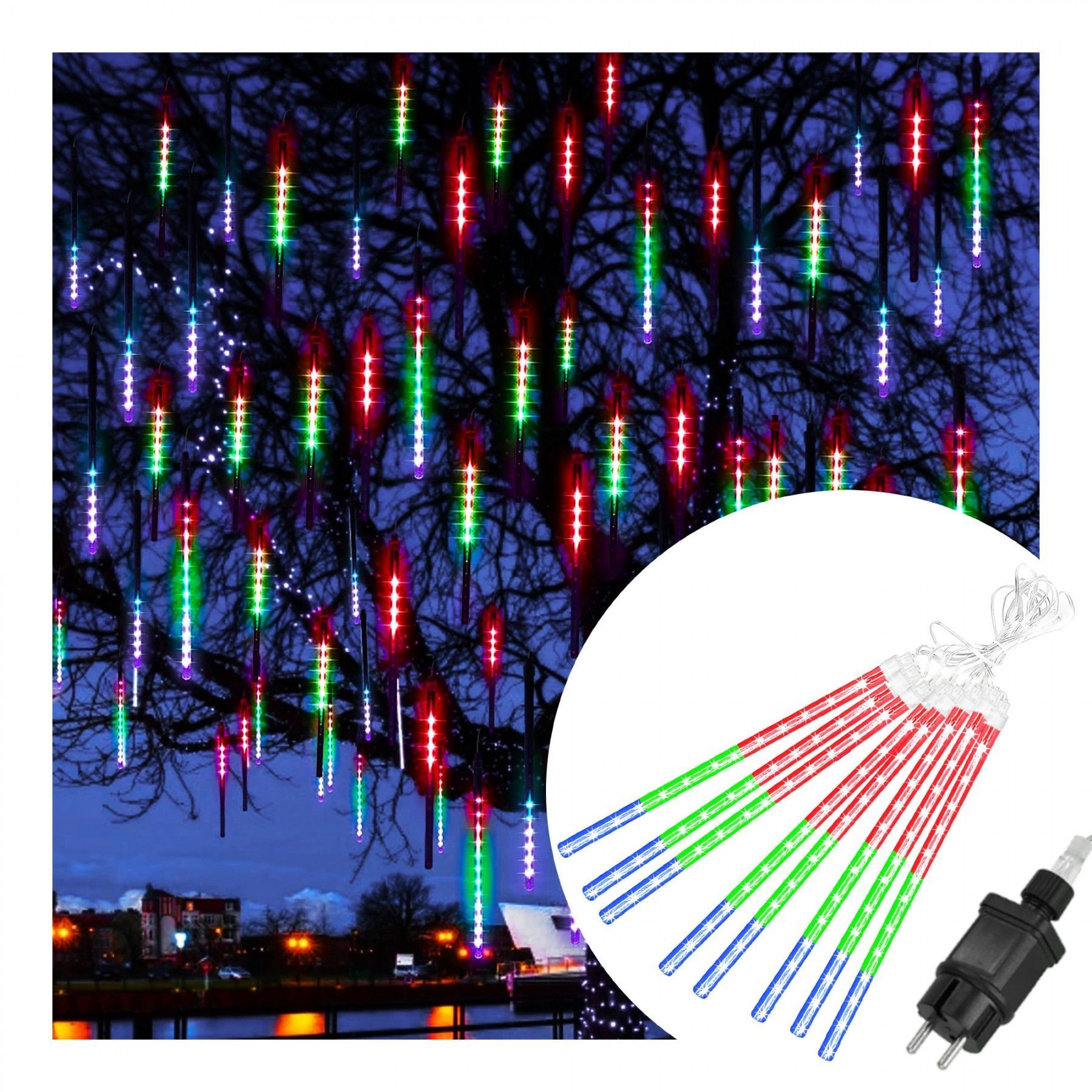 Гірлянда метеоритний дощ Springos 3 м 144 LED CL1216 Mix