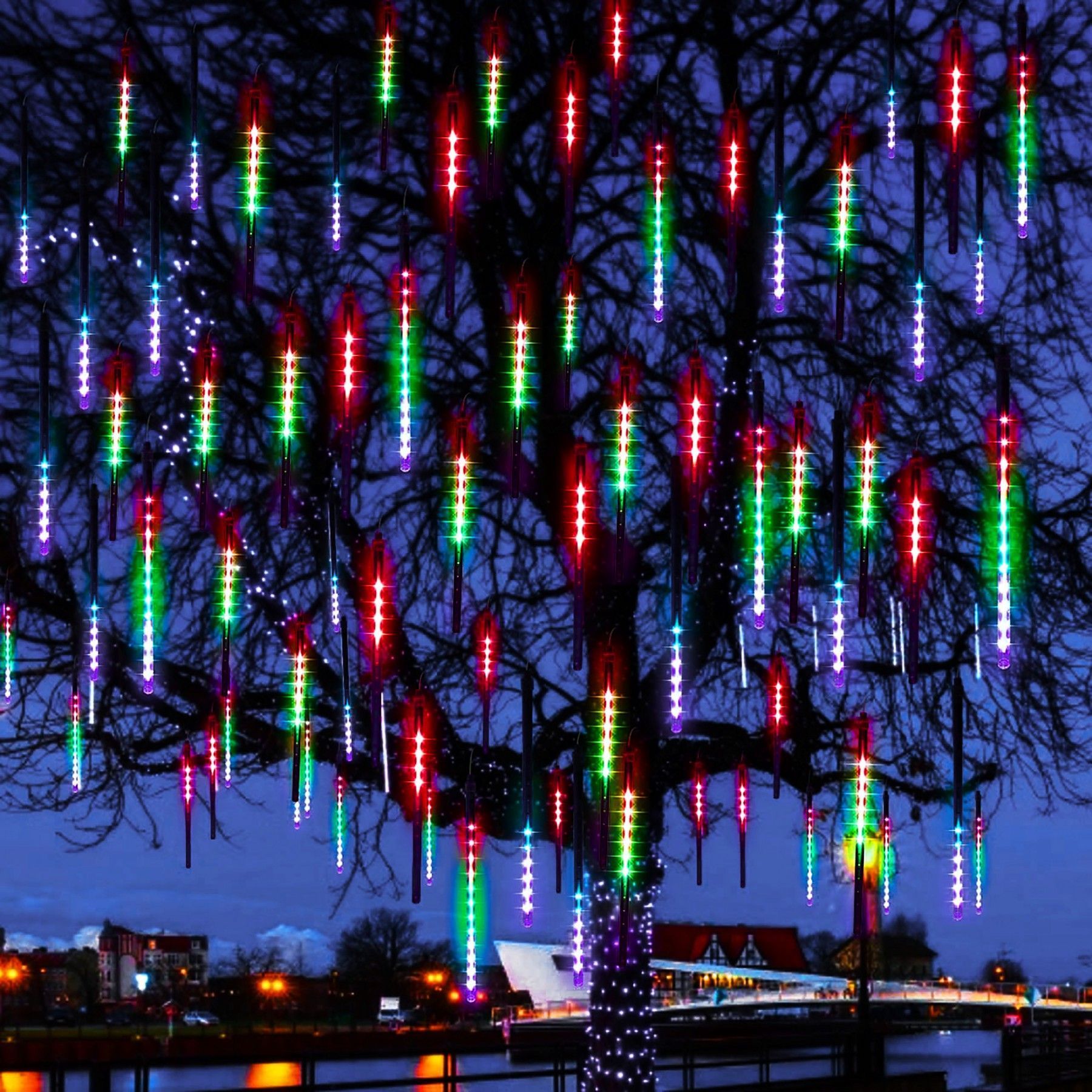 Гірлянда метеоритний дощ Springos 3 м 144 LED CL1216 Mix